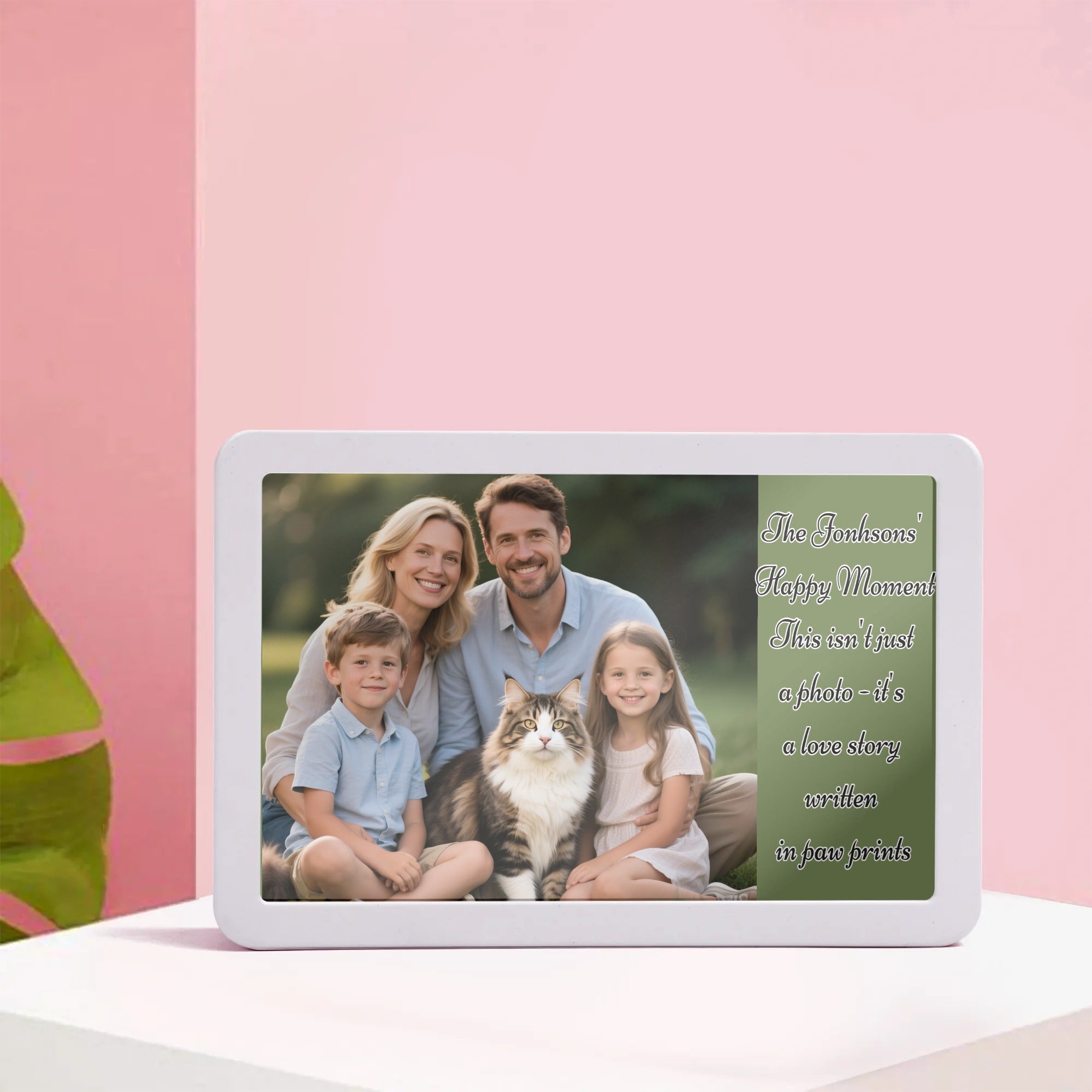 Light Up Your Memories in Style – Personalized LED Mirror Photo Frame(Horizontal White)
