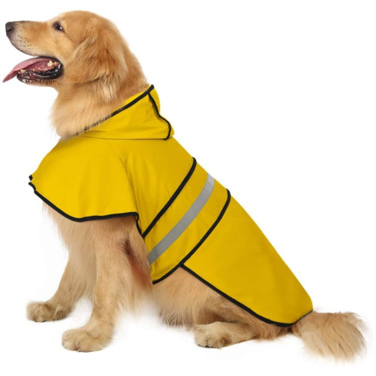 Pet Raincoat With Harness Opening & Reflective Strip