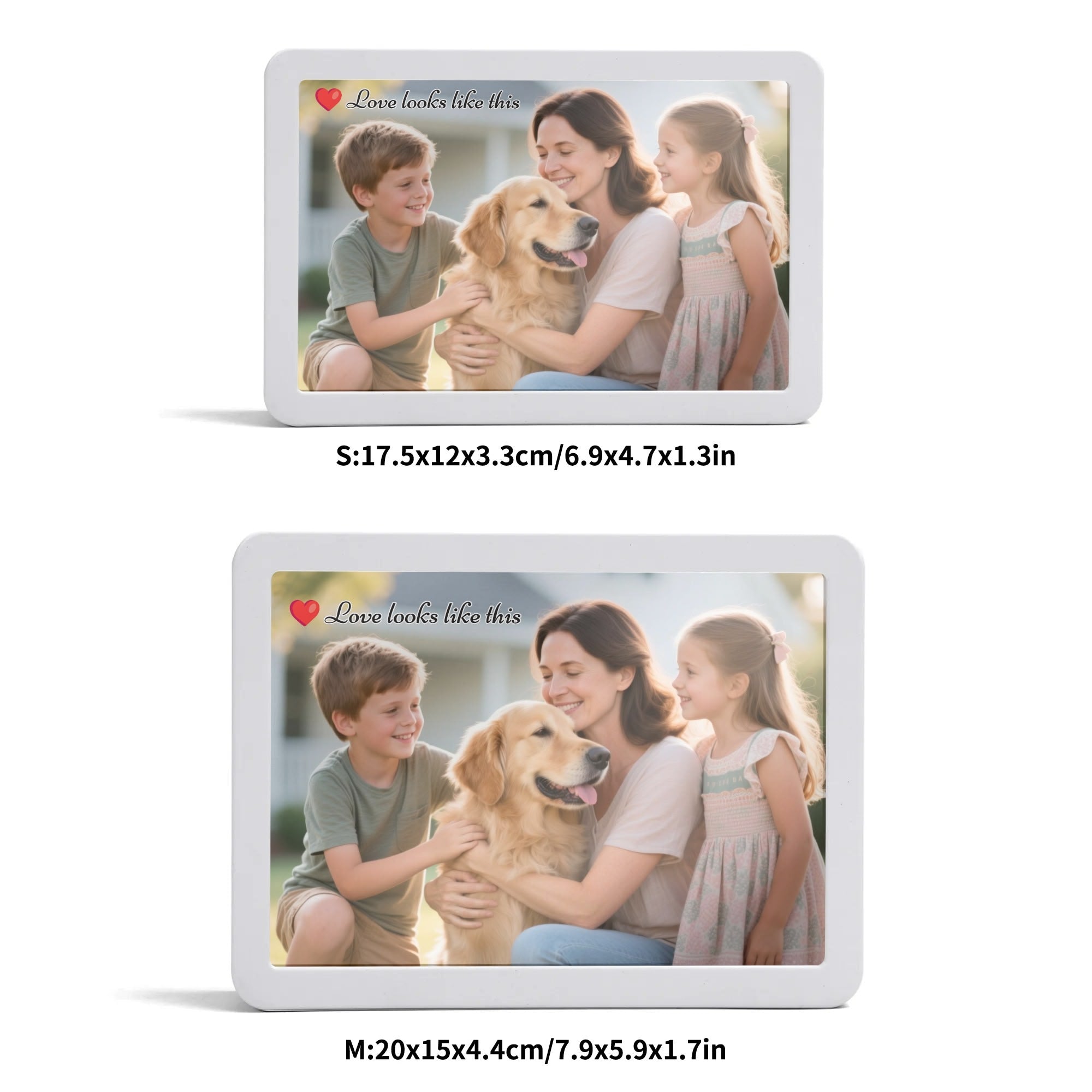 Light Up Your Memories in Style – Personalized LED Mirror Photo Frame(Horizontal White)