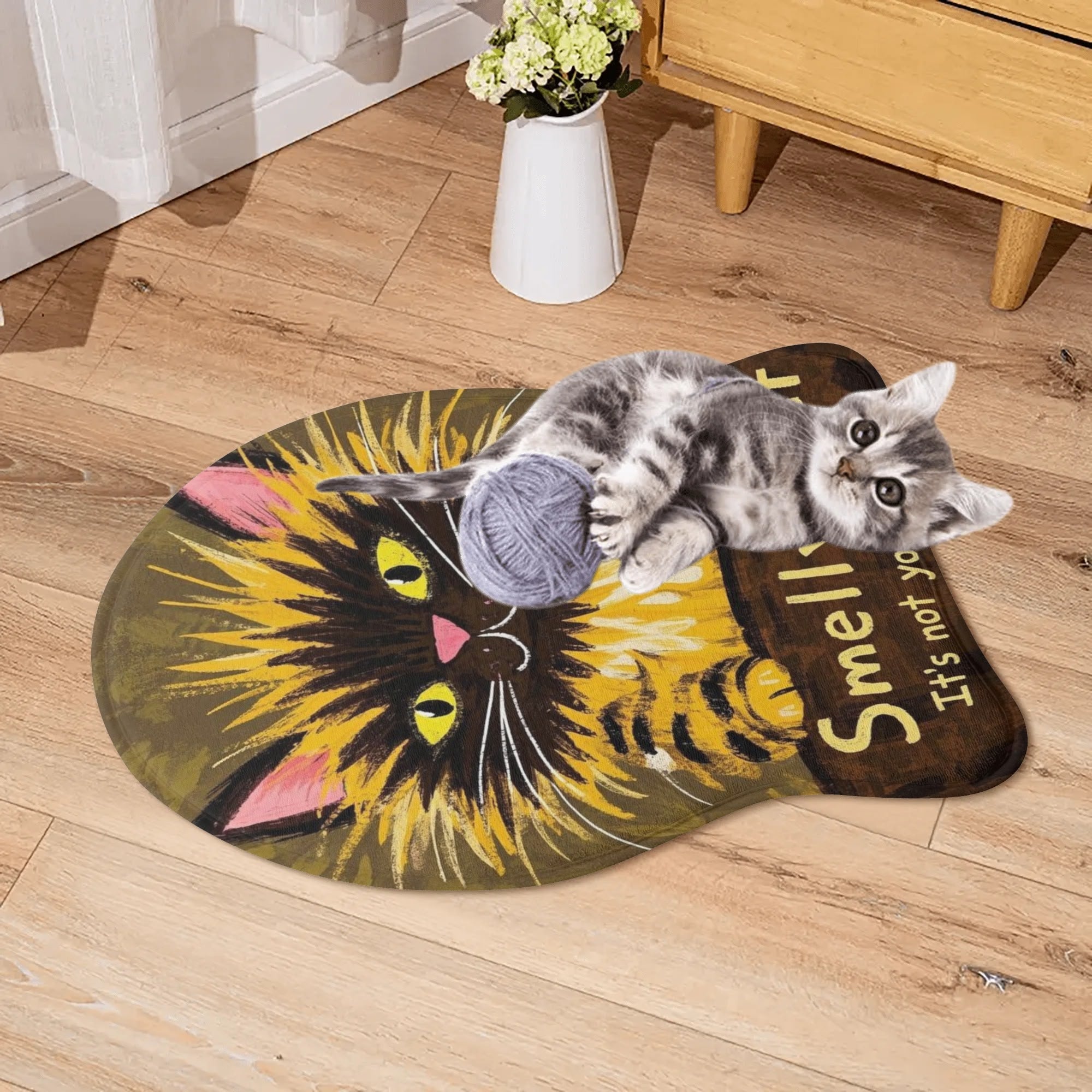 Personalized Pet Rug - Custom Photo Design, Non-Slip & Washable Polyester Mat