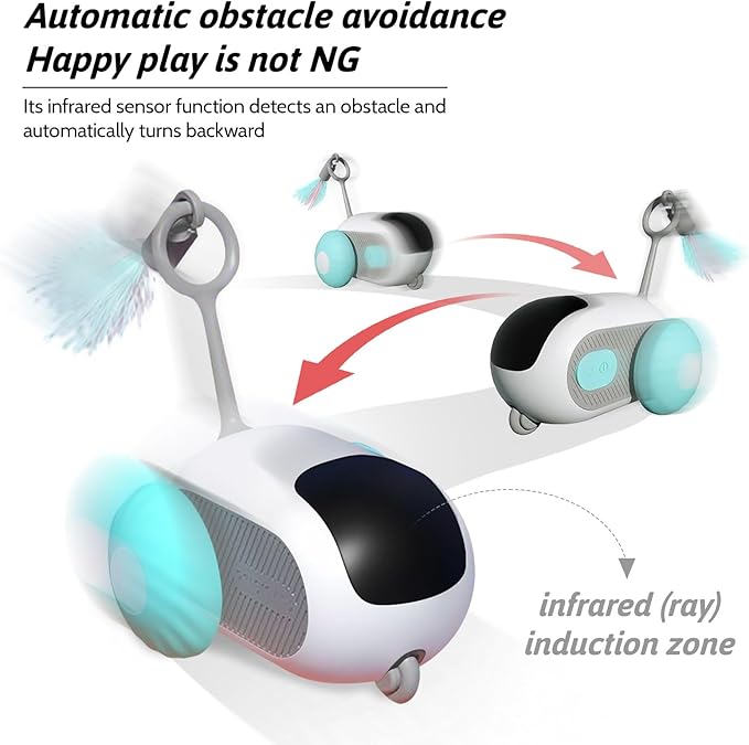 Self-Driving Cat Toy with Obstacle Avoidance + Human-Controlled Chase Modes