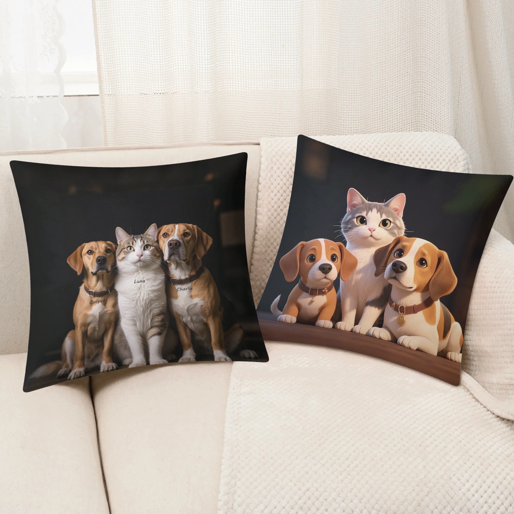 Custom Photo Cushion Cover(2-pack) – Personalize Your Comfort!