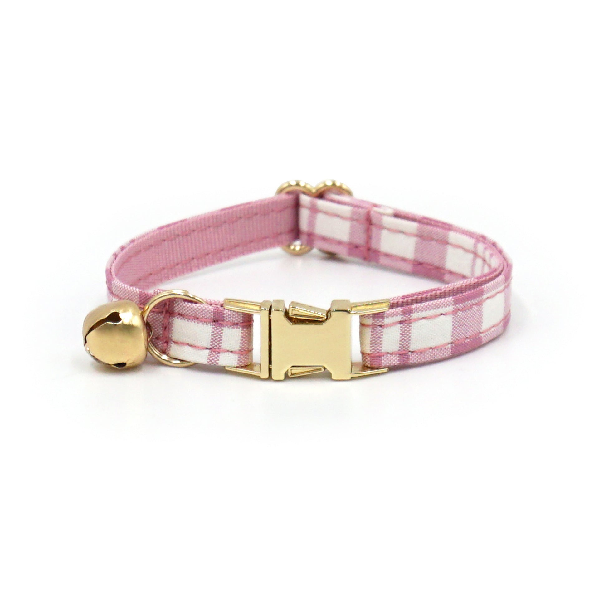 The Plaid Charm Cat Collar & Leash Set: Style, Safety & Purr-fect Comfort/Pink
